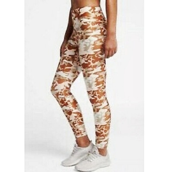 Nike Orange Camo Phantom Desert Training Speed Tights Dri-fit Brown Tan Size XS - Picture 1 of 13